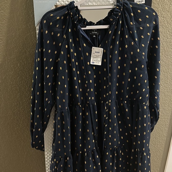 Cute blue with gold polka dots dress - Picture 3 of 6